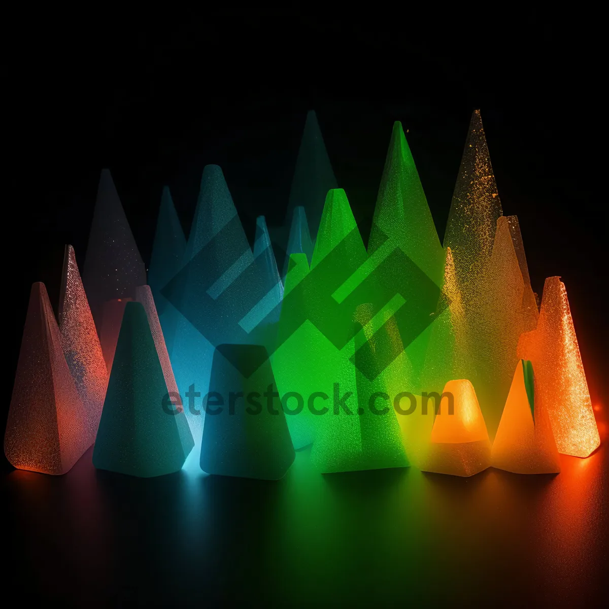 Picture of Vibrant School Supplies on Wooden Table