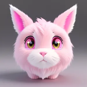 Furry Fluffball with Cute Bunny Ears