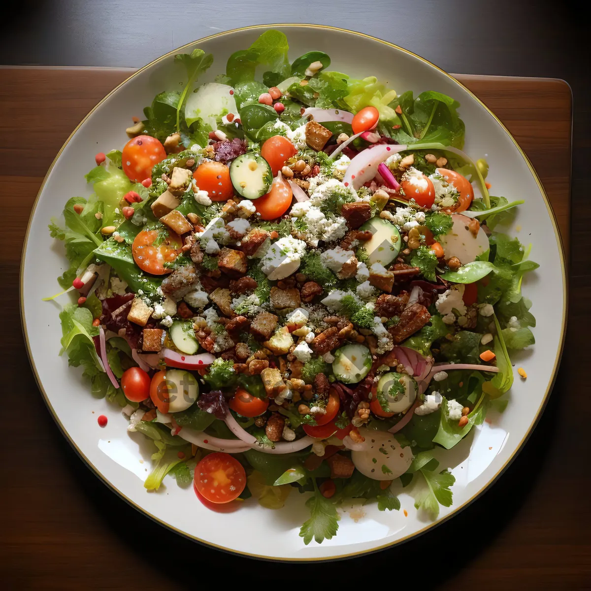 Picture of Fresh Veggie Salad with Chickpeas and Black-Eyed Peas