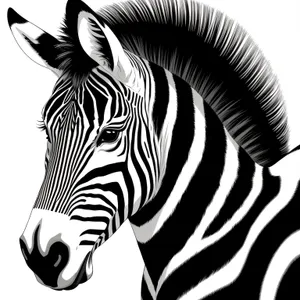 Striped Zebra Gracefully Roaming the Grasslands