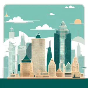 Cityscape Silhouette: Graphic Pyramid Design