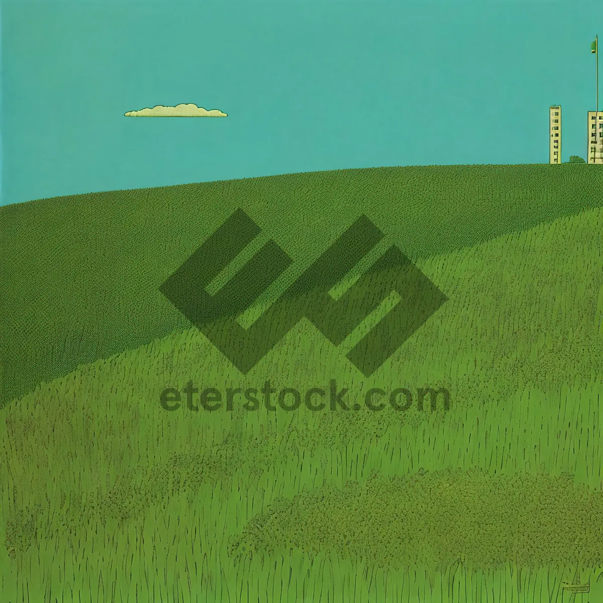 Picture of Lush Soybean Field Under Clear Blue Sky