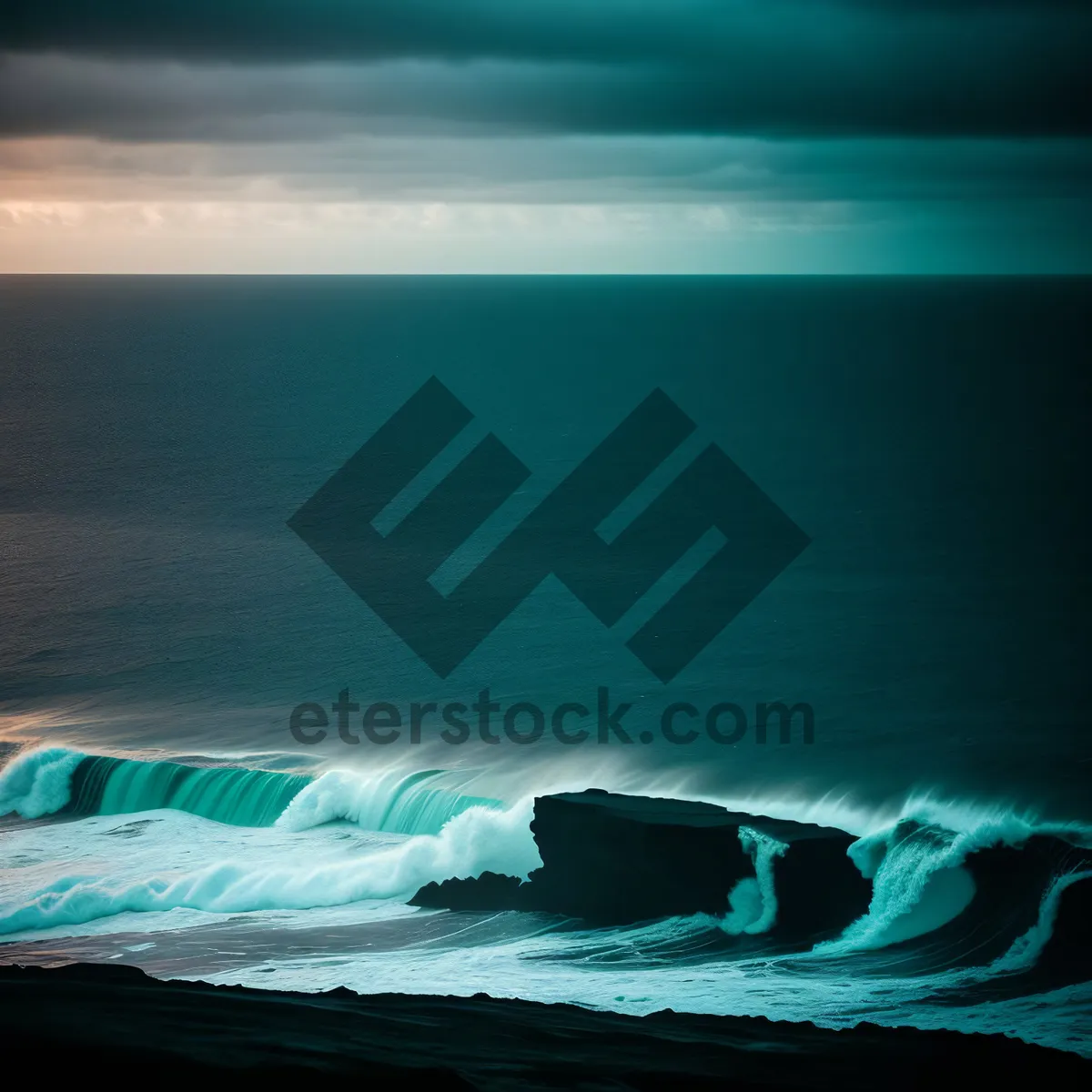 Picture of Majestic Glacier Sunset Over Ocean