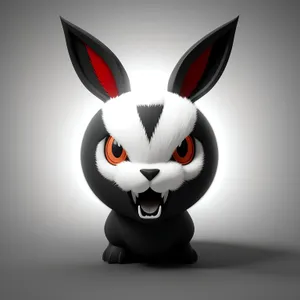 Cute Cartoon Bunny with Big Ears