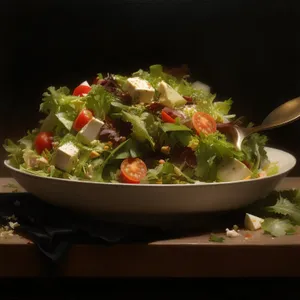 Gourmet Vegetarian Salad with Fresh Tomatoes and Cheese