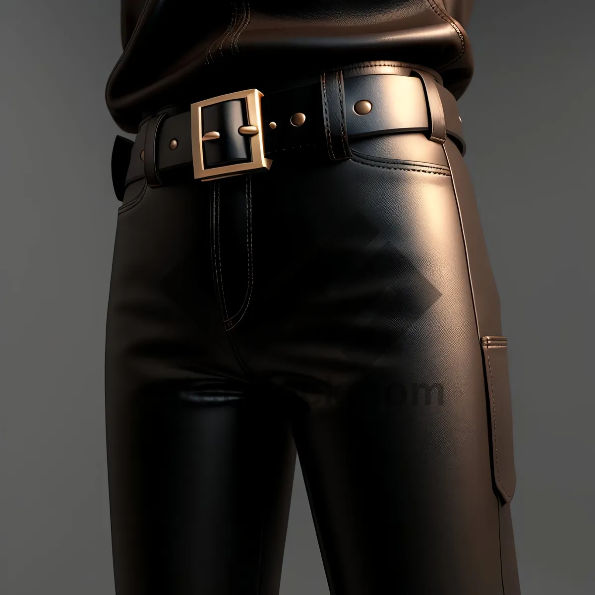 Picture of Black Leather Fashion Punching Bag: Stylish Male Leg Wear