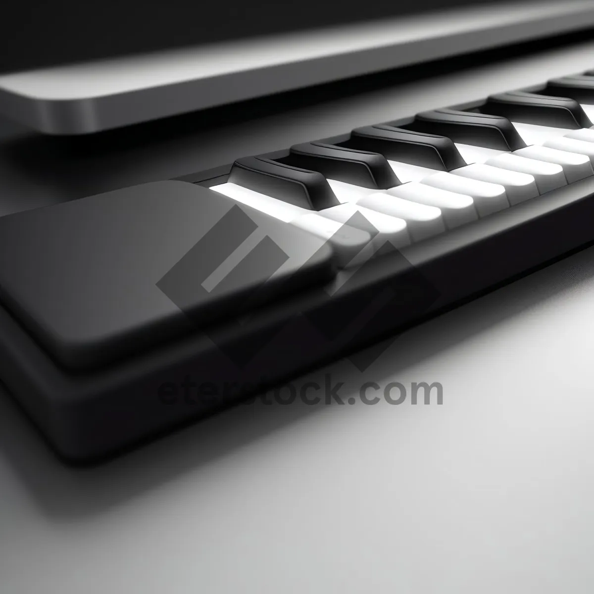 Picture of Black Keyboard Synthesizer: Music Technology Equipment Closeup