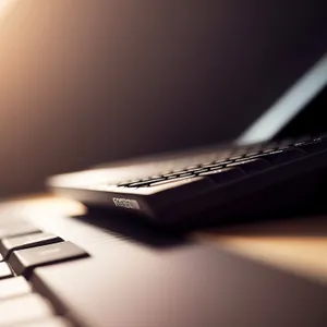 Modern black keyboard with hands typing