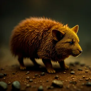 Cute Wild Boar Piglet with Furry Paw