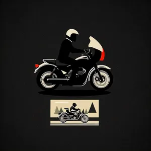 Speedy Sport Silhouette on Motorcycle