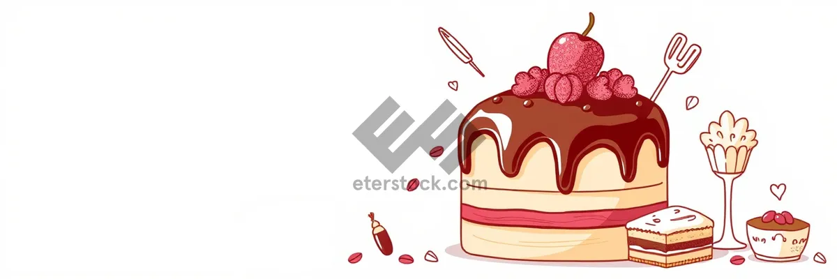 Picture of Happy Animal Cartoon Design with Confetti Illustration