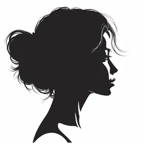 Black Art Haircut Design Silhouette Cartoon Drawing Icon
