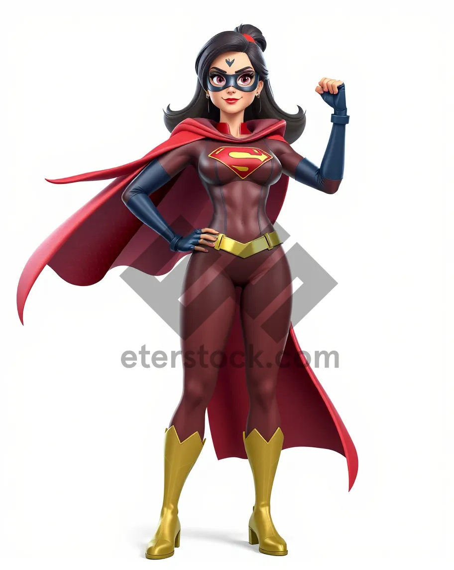 Picture of Attractive model in digital cartoon fashion - 3D figure.