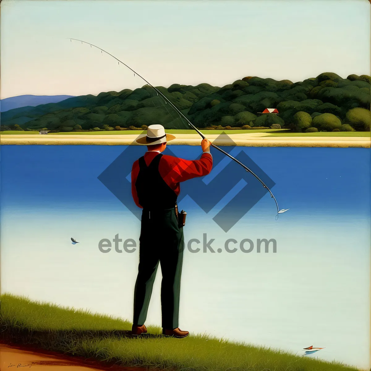 Picture of Golf swing in action on green course