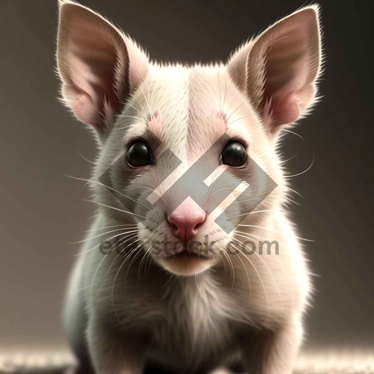 Picture of Curious Bunny with White Fur and Sparkling Eyes