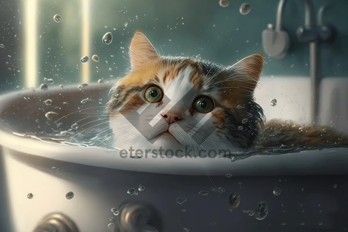 Picture of Curious tabby cat with fluffy whiskers