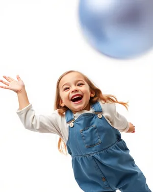 Happy child with a cheerful smile glaring joyfully.