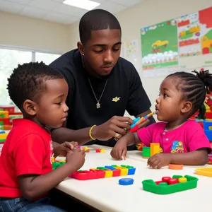 Happy Family in Classroom with Teacher