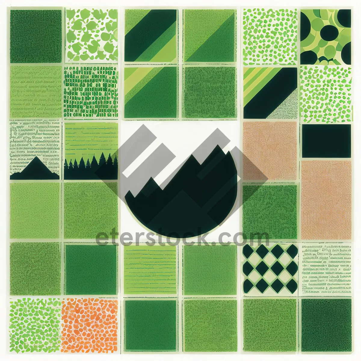 Picture of Cotton Checkered Tile Pattern: Retro Mosaic Graphic