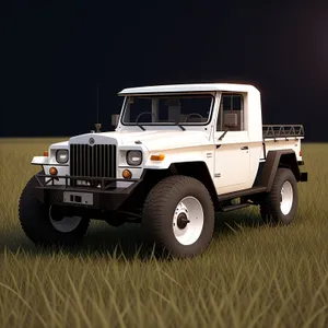 Vintage Jeep Pickup Truck on the Road