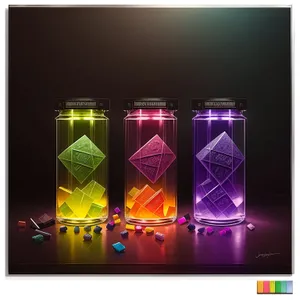 Luminous Elegance: 3D Perfume Graphic on Glass Card