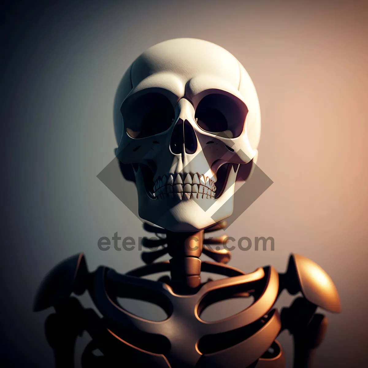Picture of Pirate Skull: Terrifying Bone Sculpture with Spooky Cartoony Twist