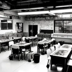 Modern Wood-Furnished Library Room