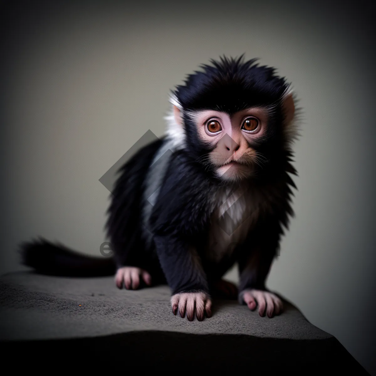 Picture of Adorable baby monkey with captivating eyes