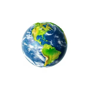 3D Earth Globe Design Icon with World Map