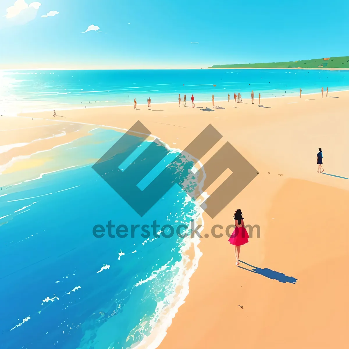 Picture of Serene Coastal Escape: Turquoise Water, Sunny Sky, and Soft Sand