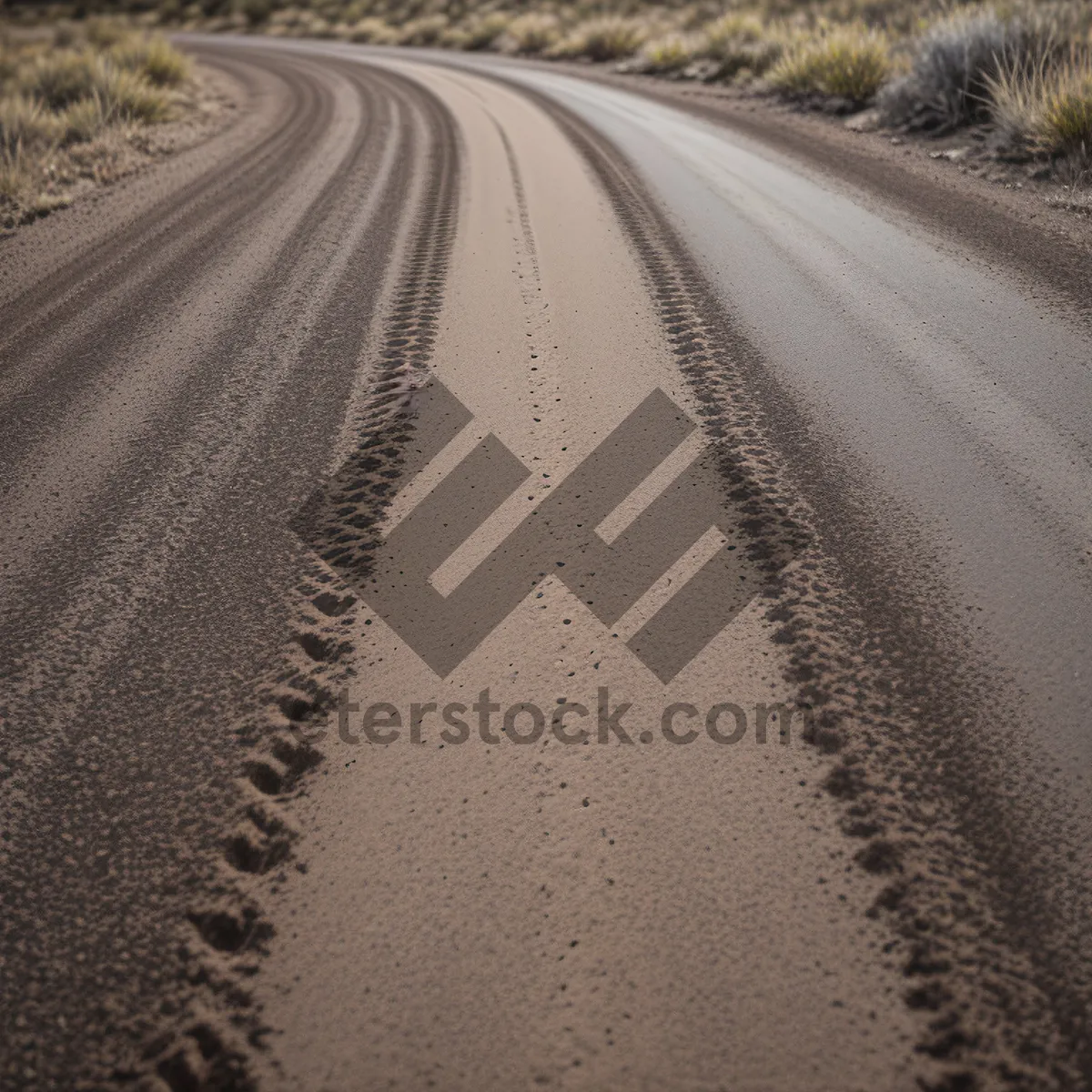 Picture of Vast Desert Highway - Scenic Journey through Sandy Dunes