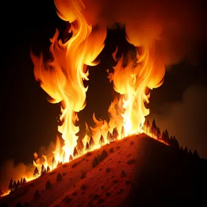 Fiery blaze of warm flames ignite.