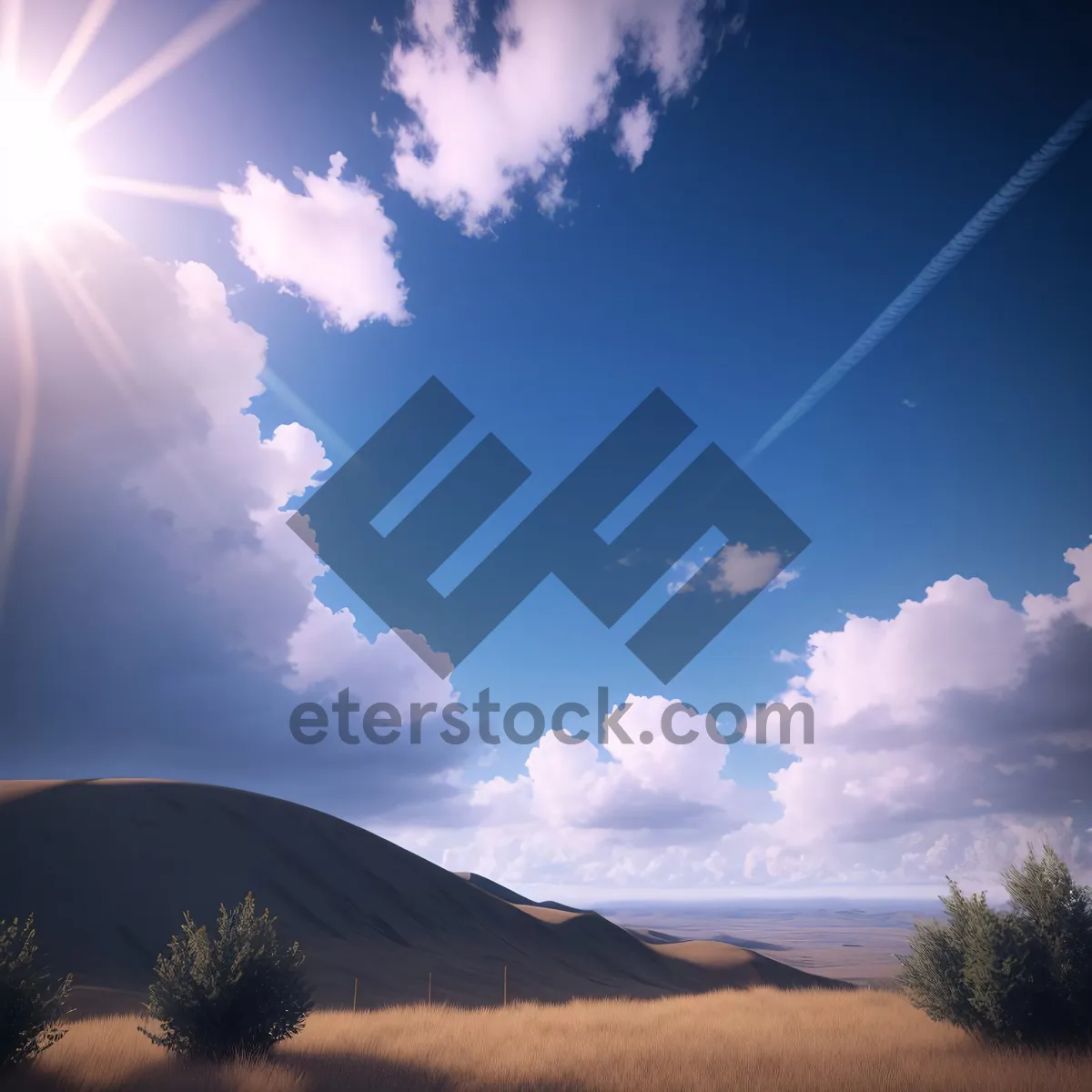 Picture of Sunny Meadow Horizon Over Countryside Landscape