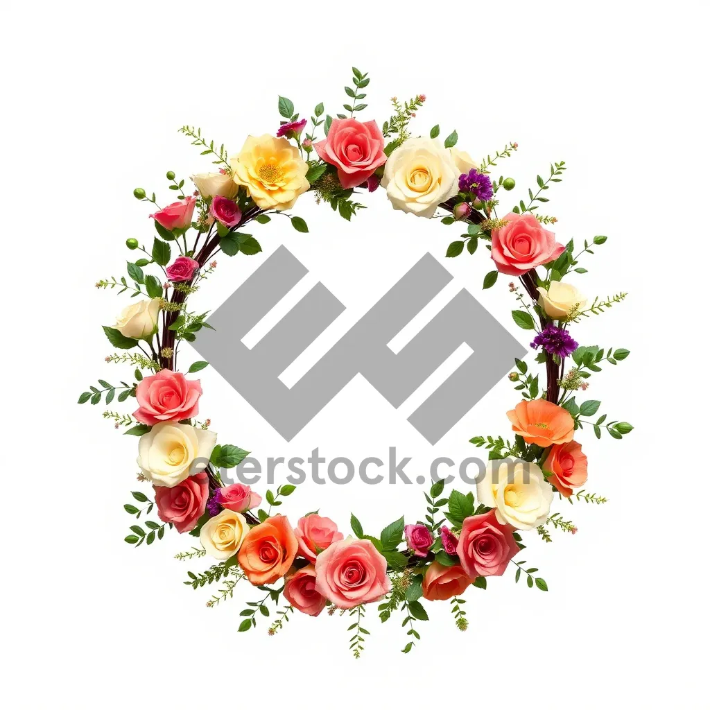 Picture of Floral Silhouette Design Wallpaper - Retro Decor Element