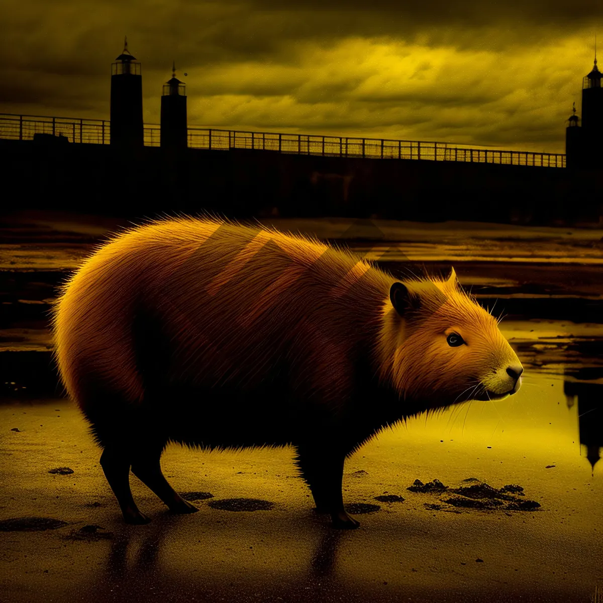 Picture of Lively Swine in Farm Pen