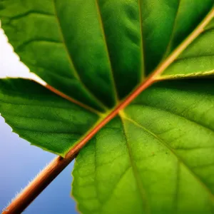 Vibrant Maple Leaf Veins in Summer Garden