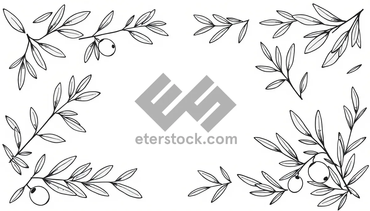 Picture of Floral silhouette pattern design with bamboo elements.