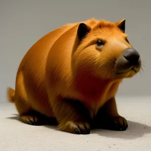 Cute Furry Guinea Pig Portrait with Whiskers