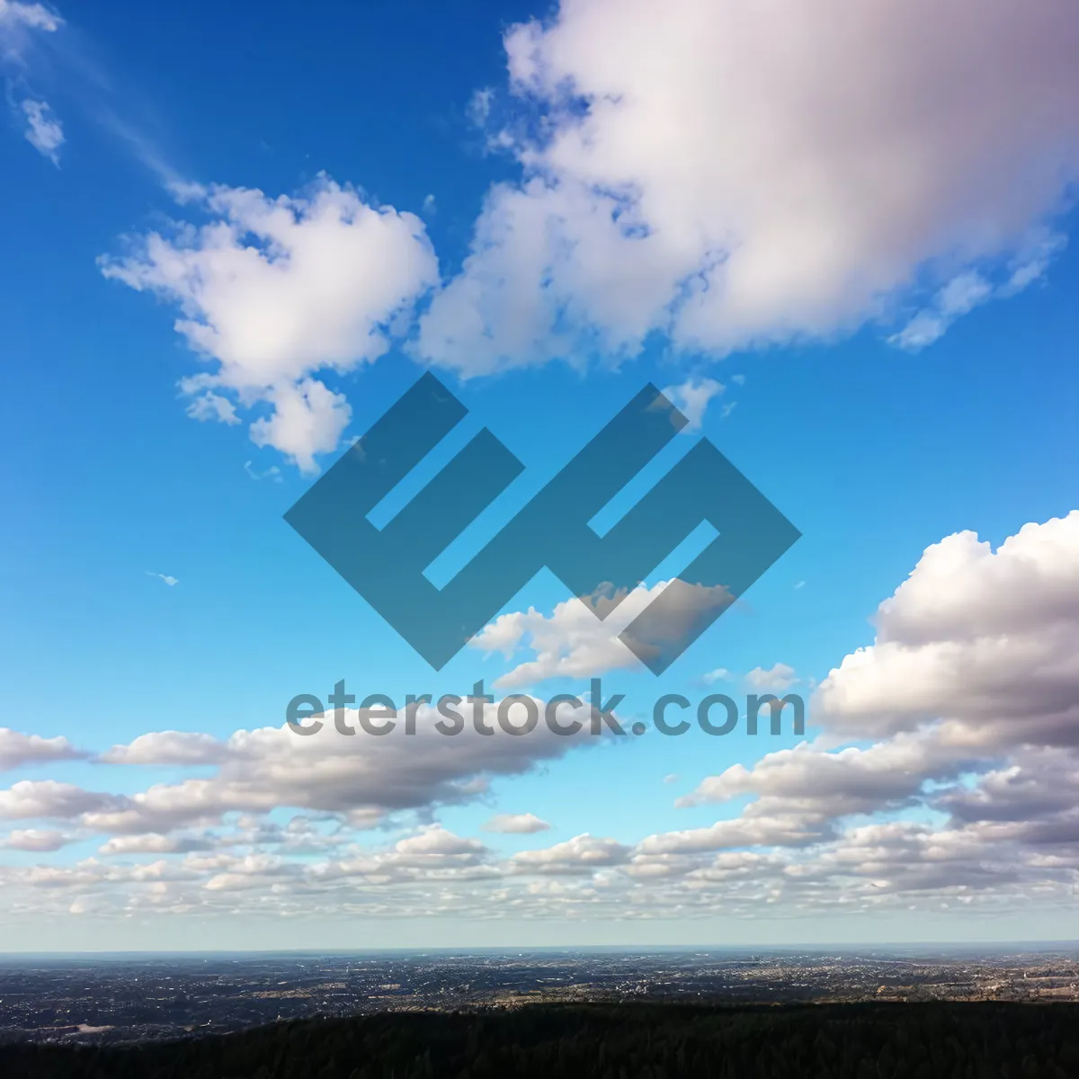 Picture of Vibrant Summer Sky with Fluffy Clouds