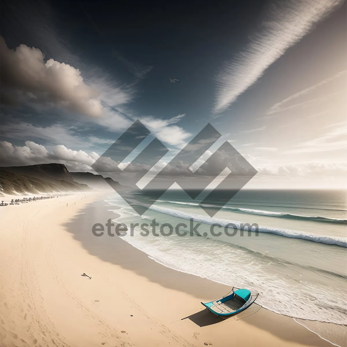 Picture of Serene Sunset over Sandy Beach