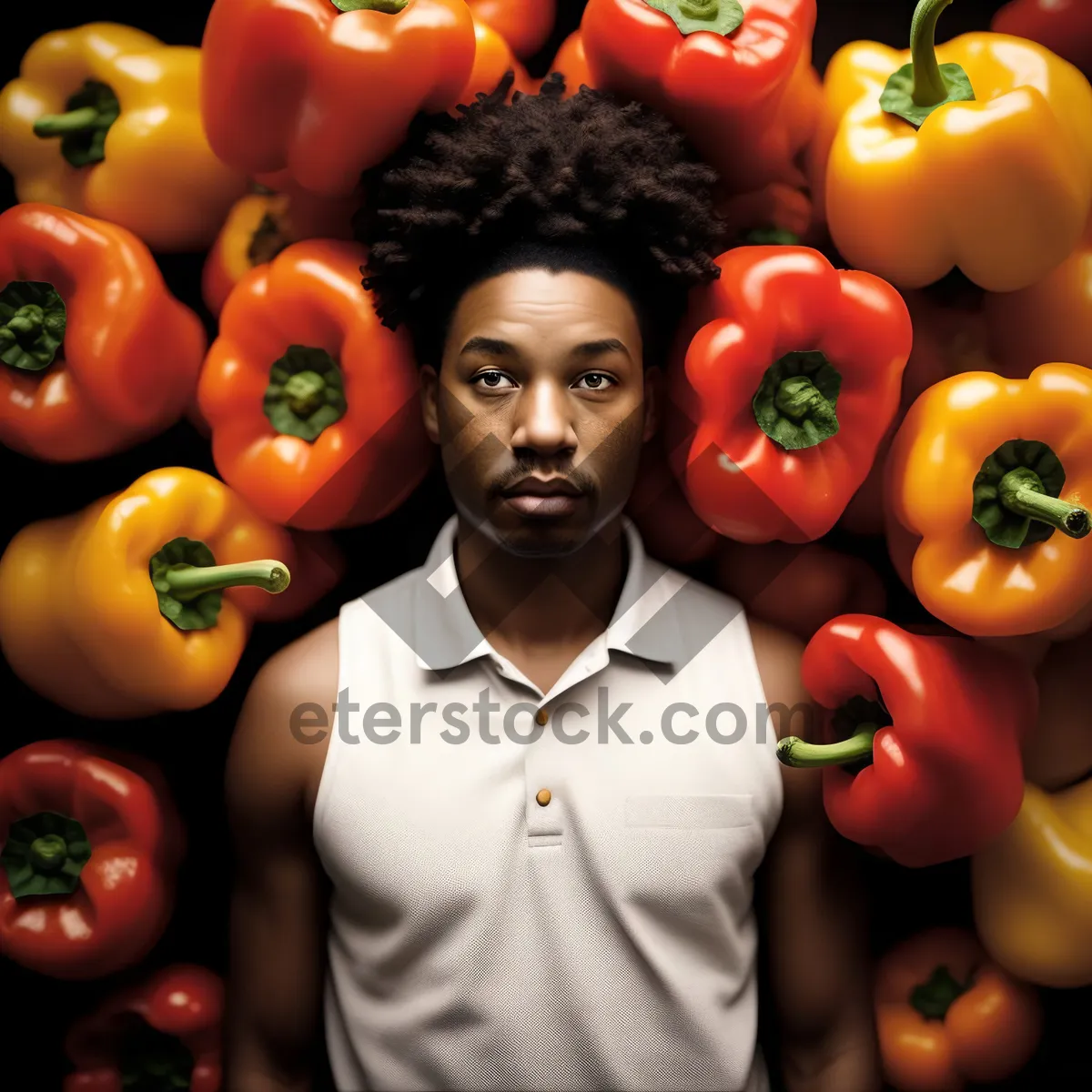 Picture of Colorful Fresh Bell Pepper Salad with Organic Ingredients