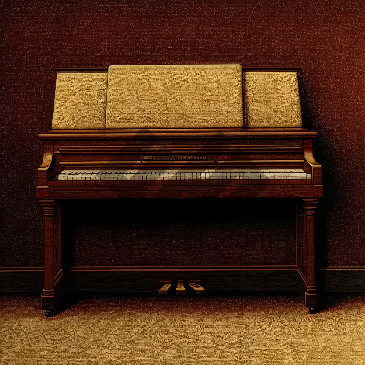 Picture of Modern wooden piano stool for interior decor style.