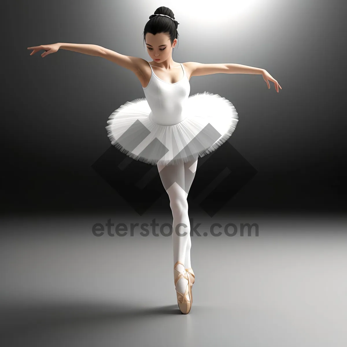 Picture of Graceful Ballerina Leaping in Studio Dance Performance