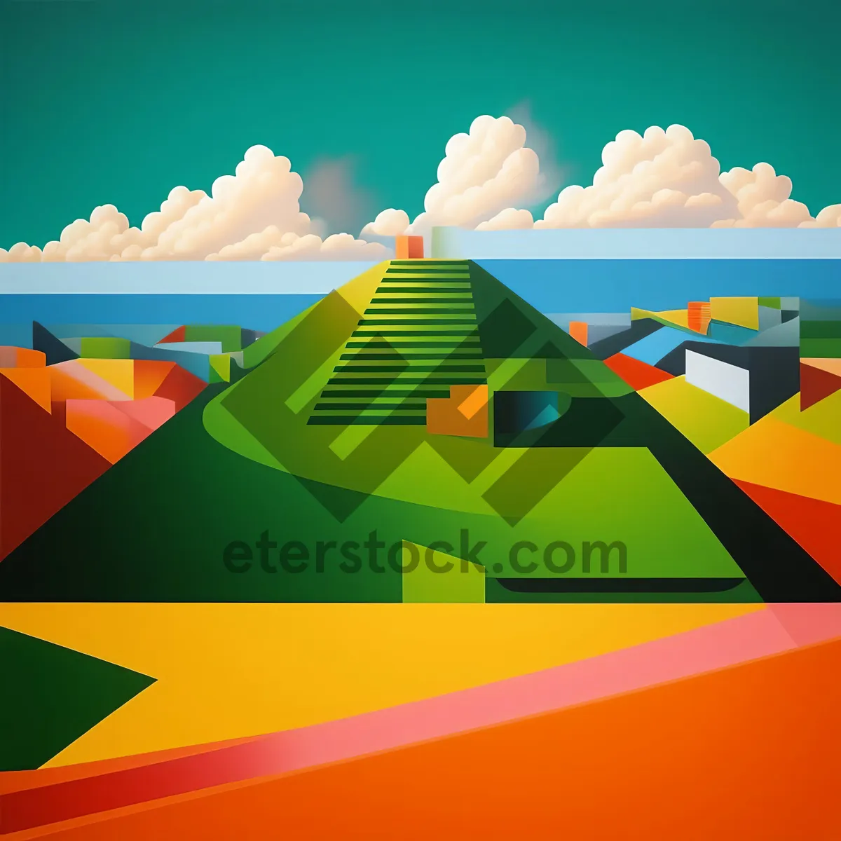 Picture of Country flag illustration design - Graphic symbol on atlas