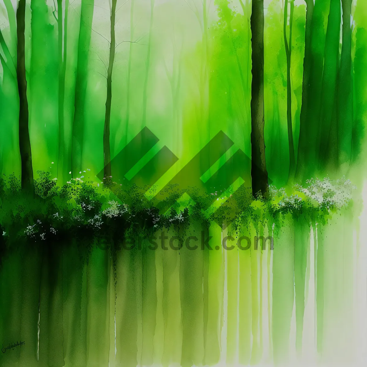 Picture of Vibrant Aquatic Grass Texture: Futuristic Digital Wallpaper