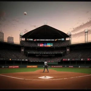 Dazzling urban stadium under night sky