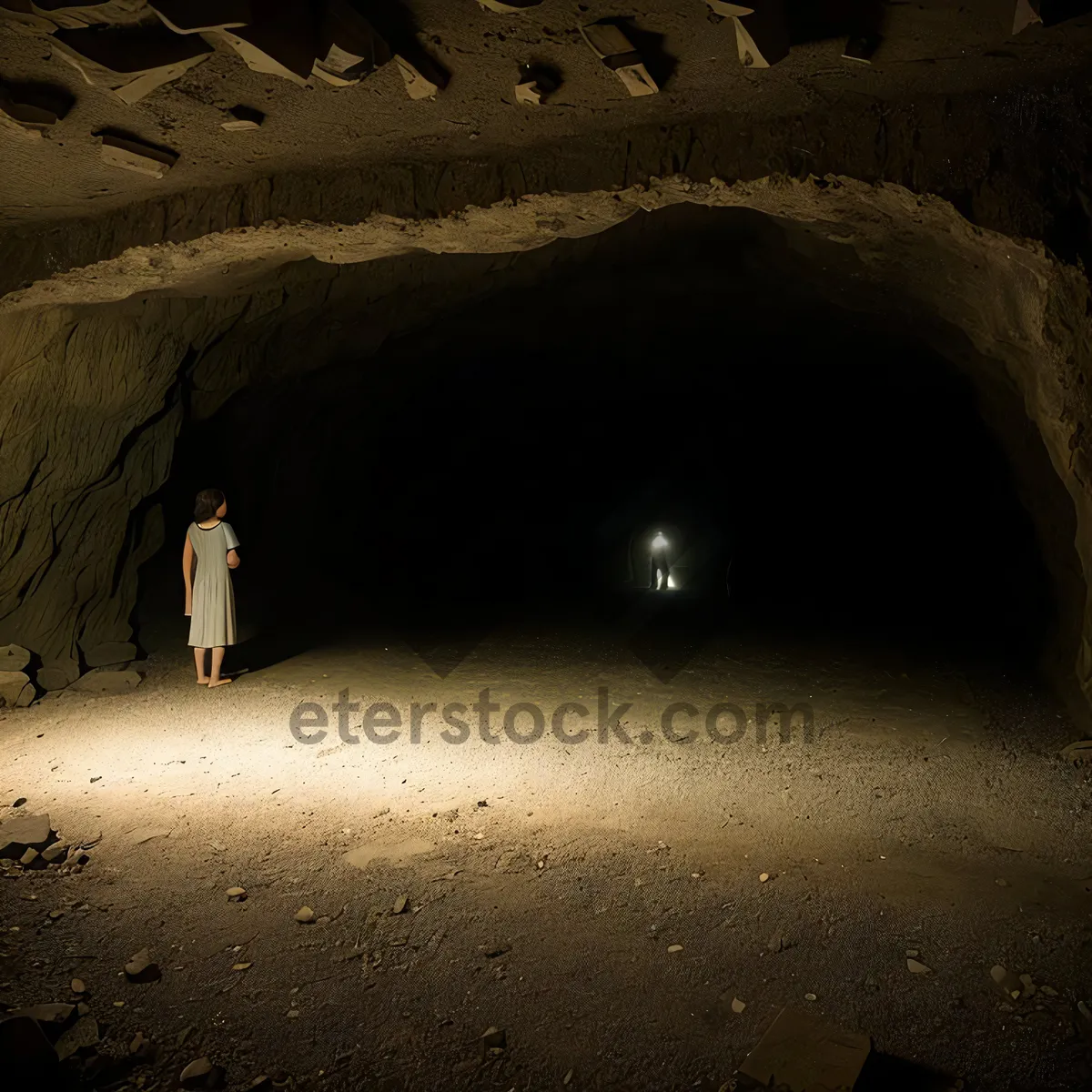 Picture of Mystic Underground Passage through Ancient Rock Wall