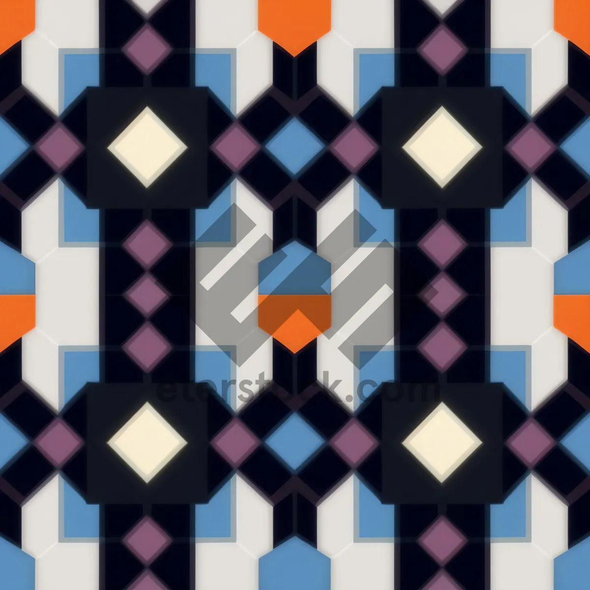 Picture of Geometric colorful checkered mosaic wallpaper design