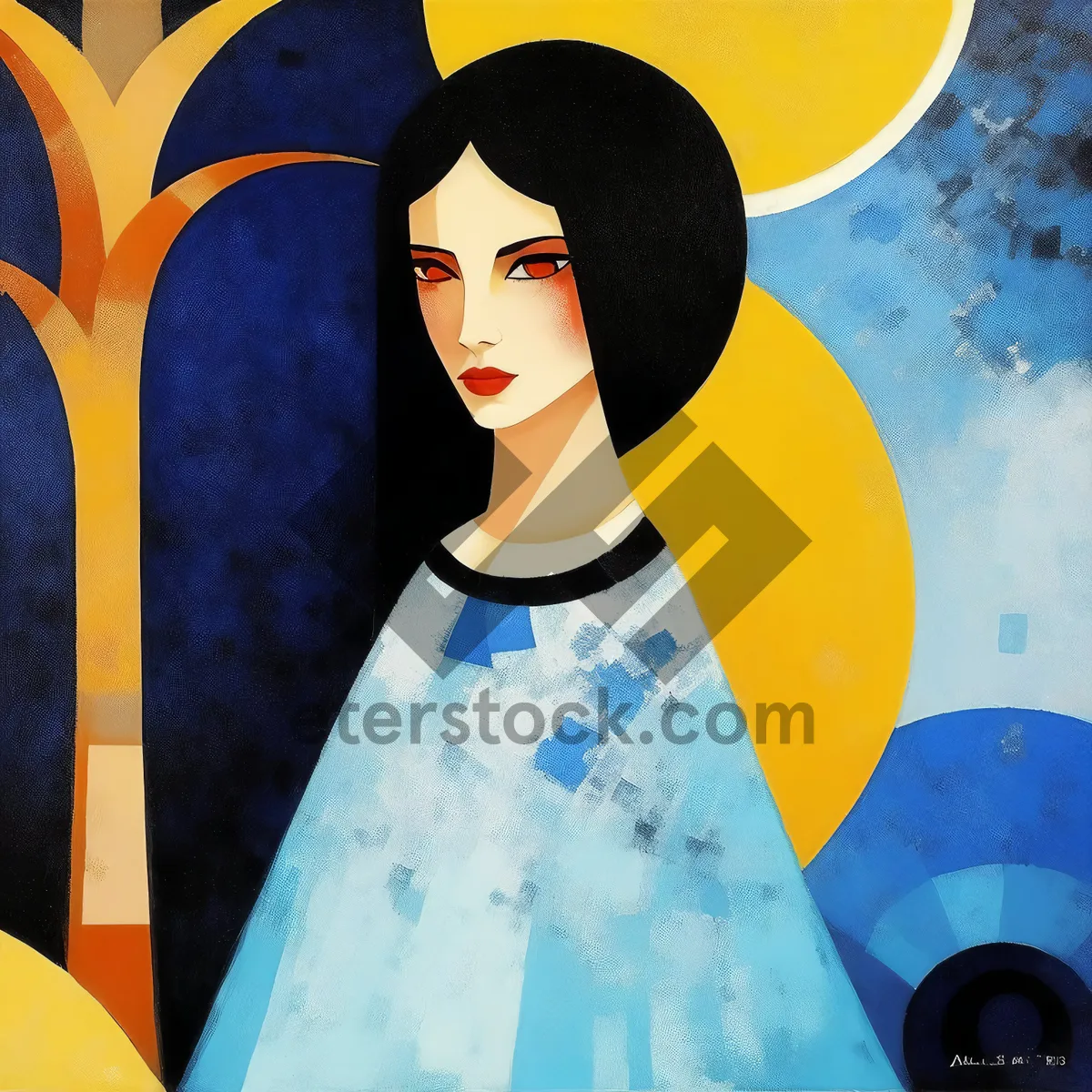 Picture of Sultry Fashionista in Artistic Cartoon Style