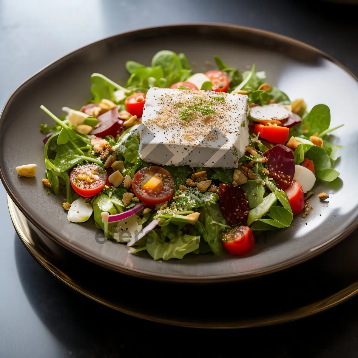 Picture of Vegetarian Gourmet Bowl with Fresh Vegetables and Cheese